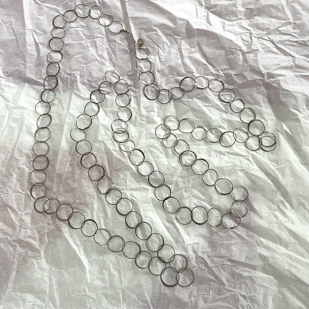 Rare Melissa Joy Manning silver ring chain necklace